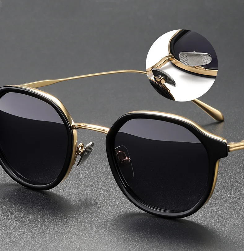 Pure Polarized Sunglasses Frame Vintage Men Eyewear Top Quality Goggle Outdoor Driving Sun Glasse 240109