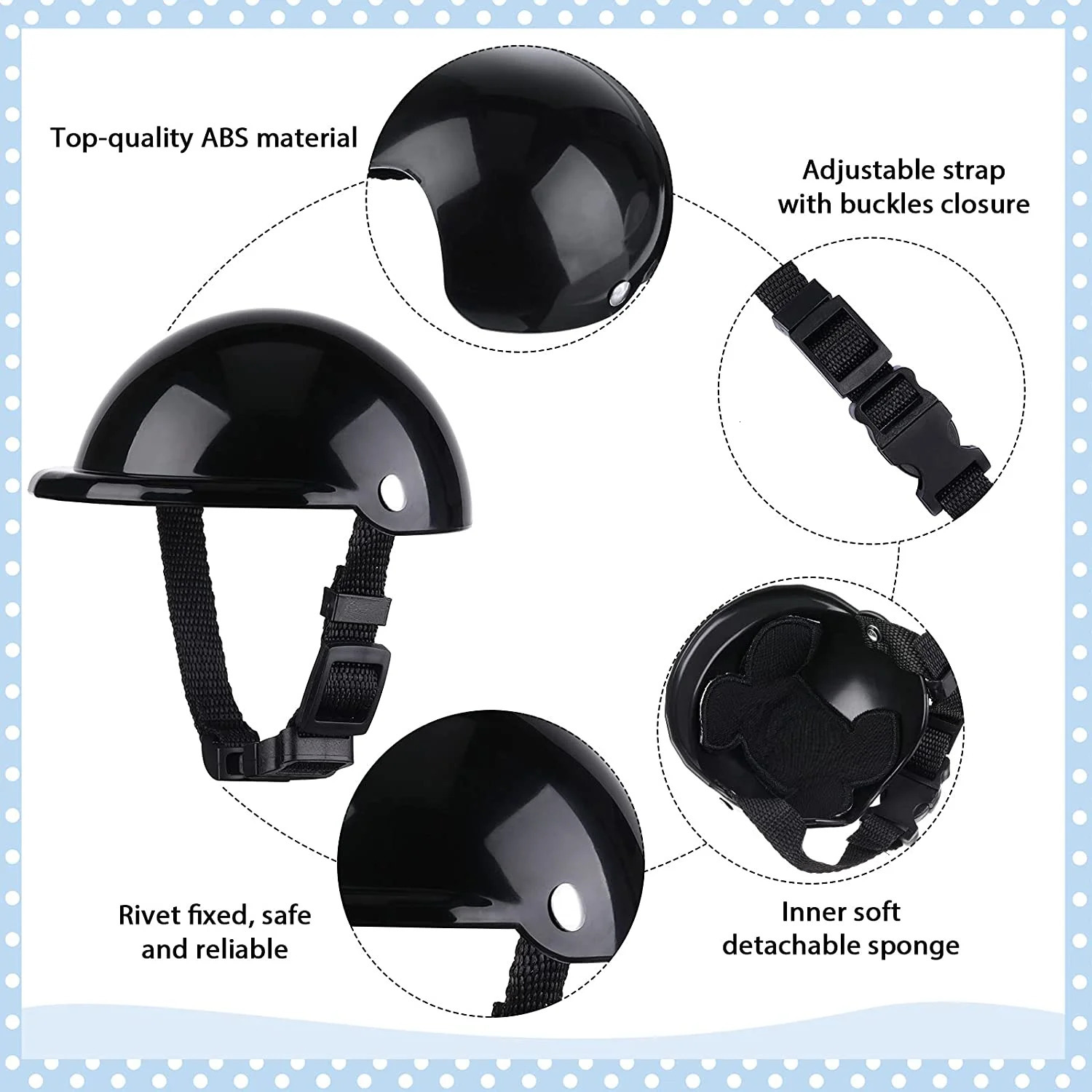 ATUBAN Small Dog Helmet Goggles UV Protection Doggy Sunglasses Pet Dog Glasses Motorcycle Hard Safety Hat with Adjustable 240108