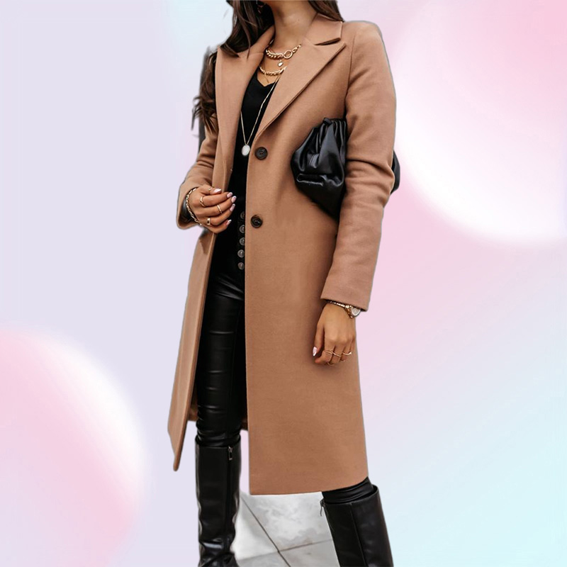 Women039s Wool Midi Long Coats And Jackets Women Winter Blends Peacoat Warm Outerwear Single Breasted Solid Overcoat Casual Tre6470857