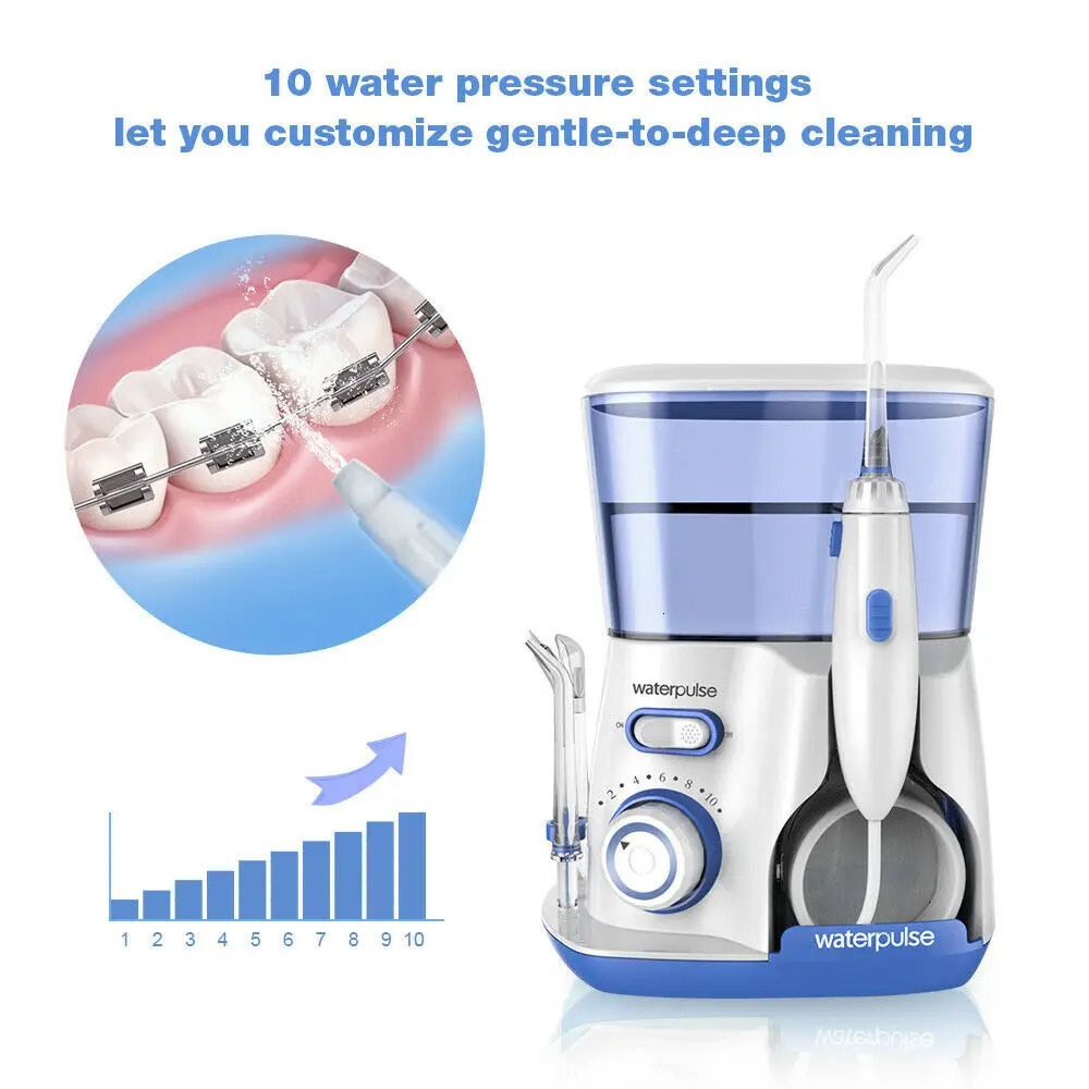Waterpulse V300G Oral Irrigator 5pcs Tips Dental Water Flosser Electric Cleaner 800ml Oral Hygiene Dental Flosser For Oral Care 240108