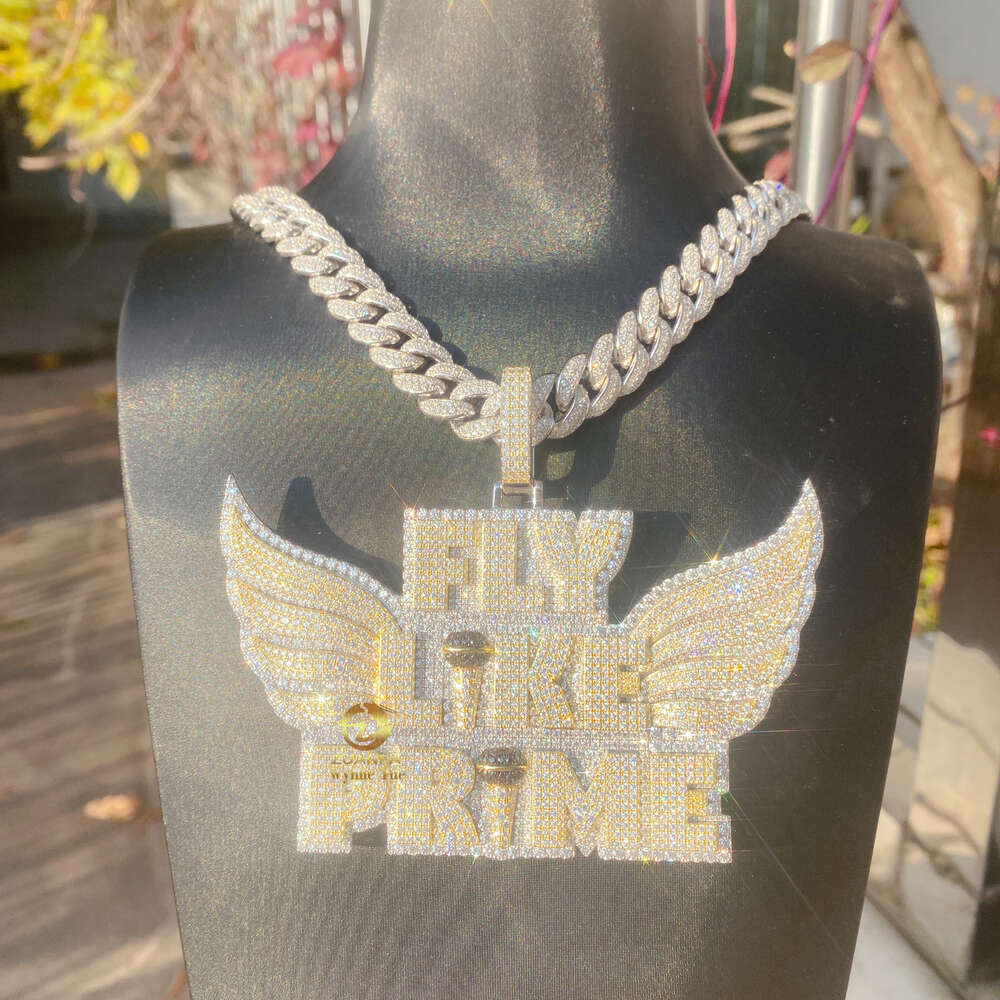 12mm 2 Row Classic Design Iced Out Vvs1 Moissanite Diamond Miami Cuban Link Chain