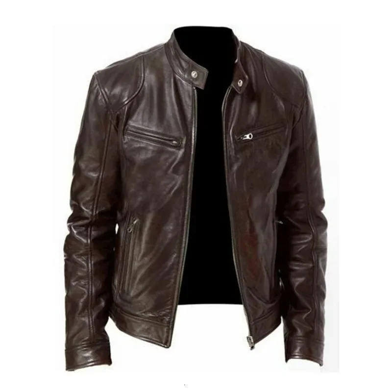 2024 UZZDSS Leather Jacket Men Men's Leather Jackets 240108