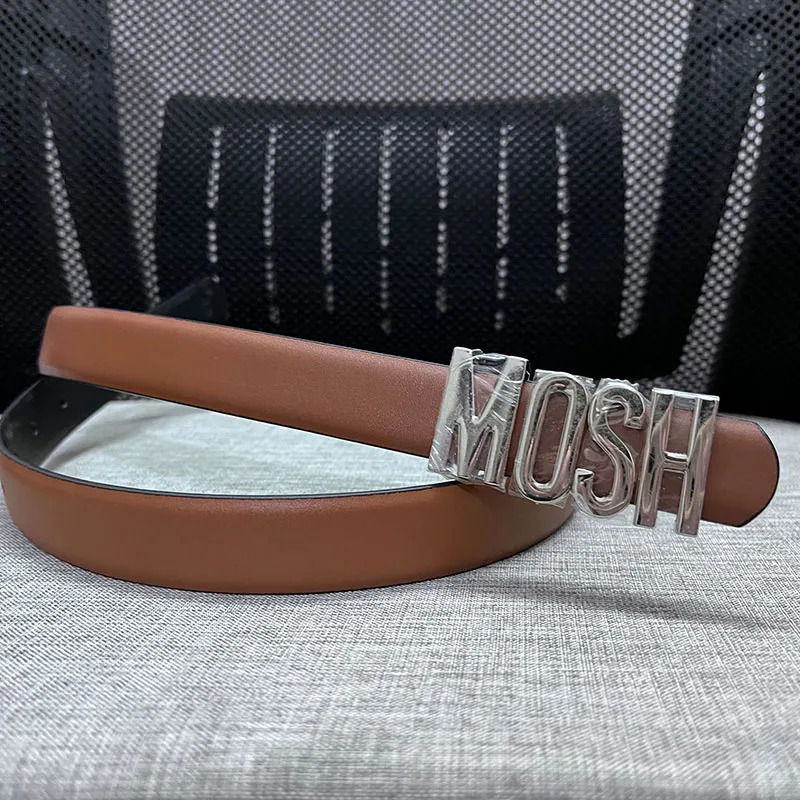 High quality belt for fashionable women 25cm Silver lettering fashion 240109