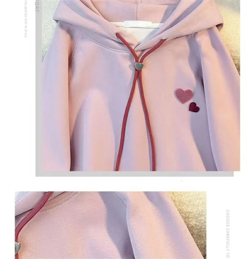 Girls Warm Trends Hoodies Winter Kids Sweatshirt Fashion Tracksuit Children Autumn Casual Clothing Pink Hooded Tops 240108