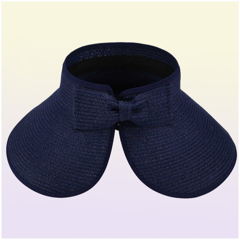 New Women Summer Visors Hat Foldable Sun Hat Wide Large Brim Beach Hats Straw Hat chapeau femme Beach UV Protection Caps