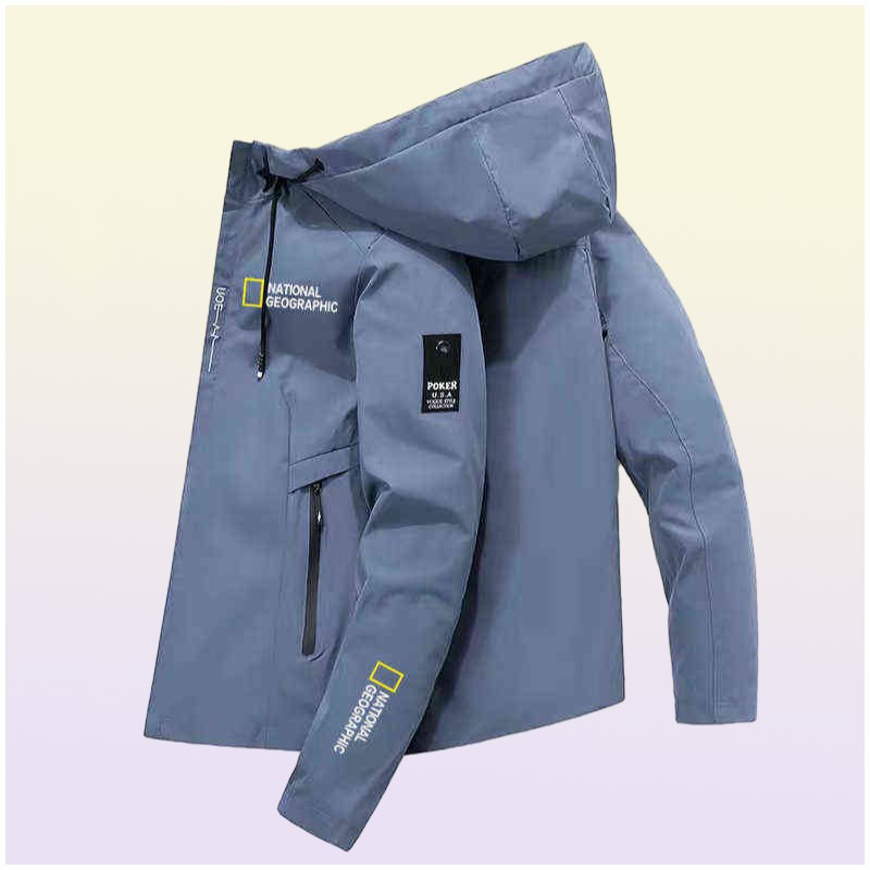 National Geographic Menswear hiking and outdoor camping jacket breathable and waterproof Hoodie windproof adventure suit new Y2757158