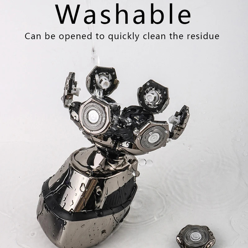 5 IN 1 4D Men's Rechargeable Bald Head Electric Shaver 7 Floating Cutter Beard Nose Ear Hair Trimmer Men Cleaning Brush 240110