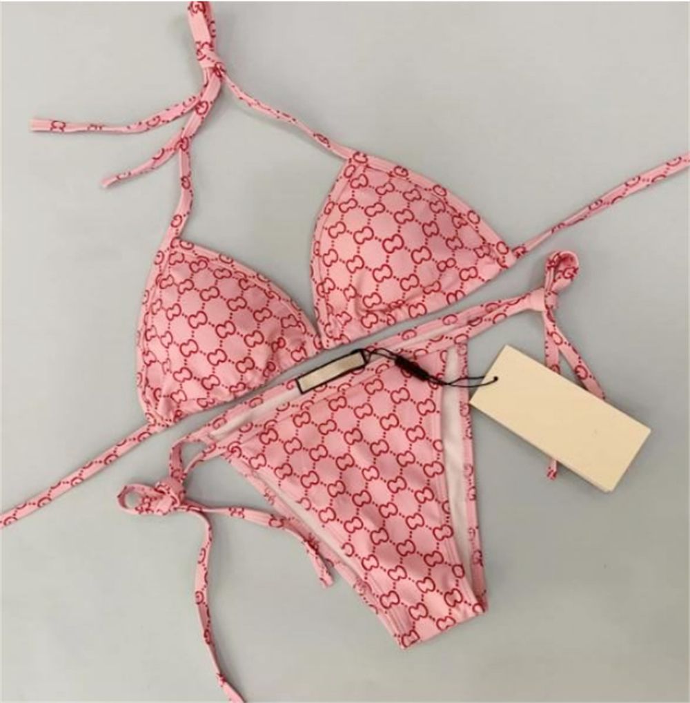 Bikini designer maillot de bain Femme Maillots de bain sexy femme bas taille mode triangle imprimé motifs soirées piscine ensembles