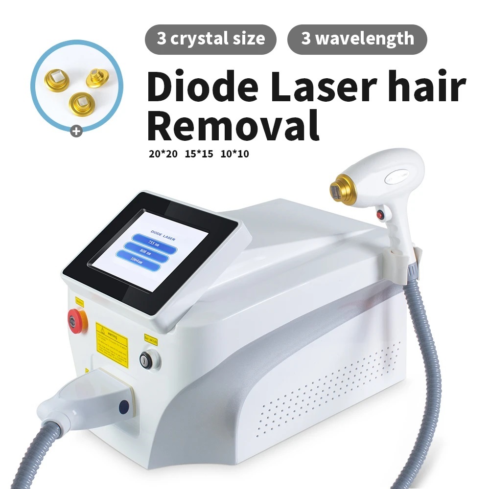 2024 Triple Wavelength Diode Laser Hair Removal Machine - ICE Cooling System with 755nm, 808nm, 1064nm for Professional Painless Epilation, Body & Fac