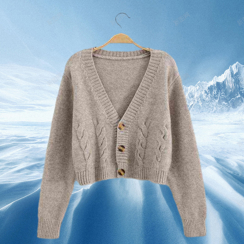 Autumn Winter Short High Waist Solid Sweater Women SingleBreasted Knitted V Small Sweater Women Coat New Top Femme 174 J2207302052902