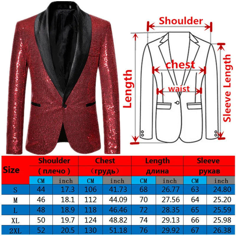 Shiny Gold Sequin Glitter Embellished Blazer Jacket Men Nightclub Prom Suit Coats Mens Costume Homme Stage Clothes For singers 240109