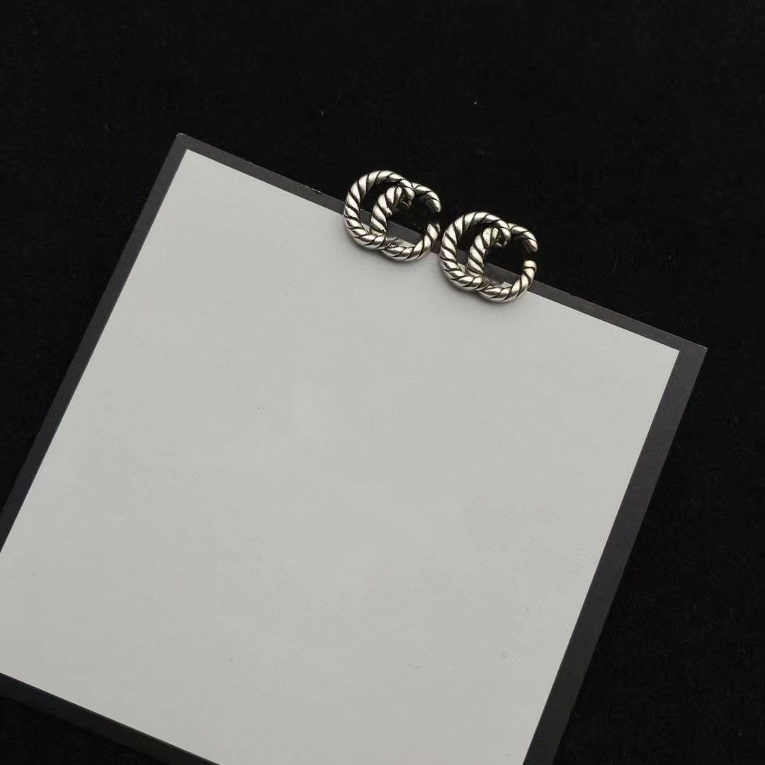 Silver Color Fashion Designer Stud Earrings G Letter Luxury Brand Earring Wholesale women's party wedding couple gift jewelry