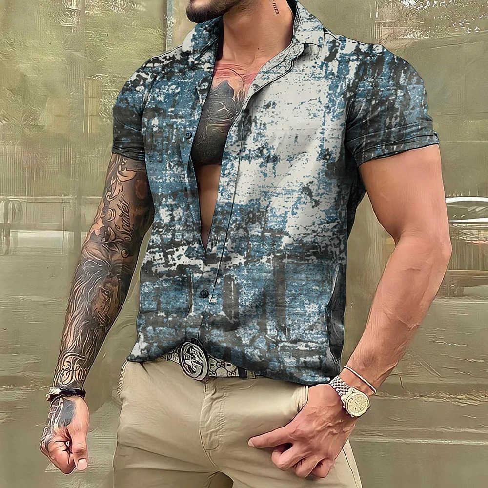 Hawaiian Shirt Vintage Oversized Men's Clothing Ethnic Style Printed Shirts Casual Streetwear Short Sleeve Tops Mens Loose Dazn 240109