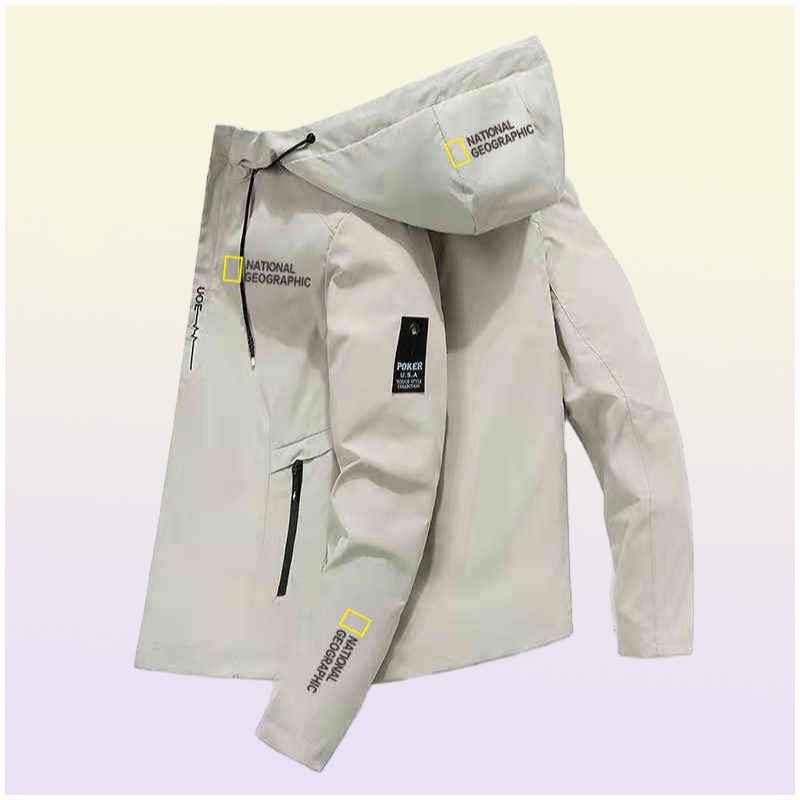 National Geographic Menswear hiking and outdoor camping jacket breathable and waterproof Hoodie windproof adventure suit new Y2757158