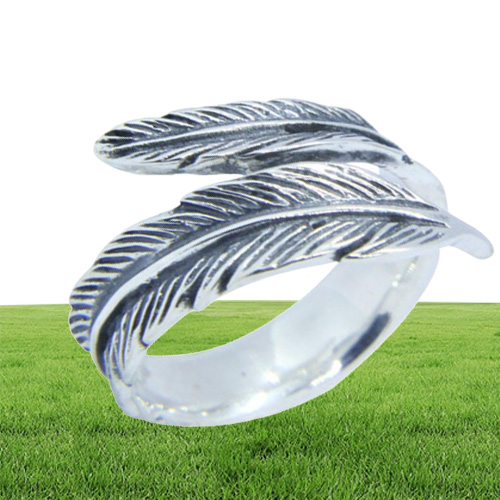 Size 610 Lady Girls 925 Sterling Silver Ring Jewelry Newest S925 Fashion Feather Ring6255016