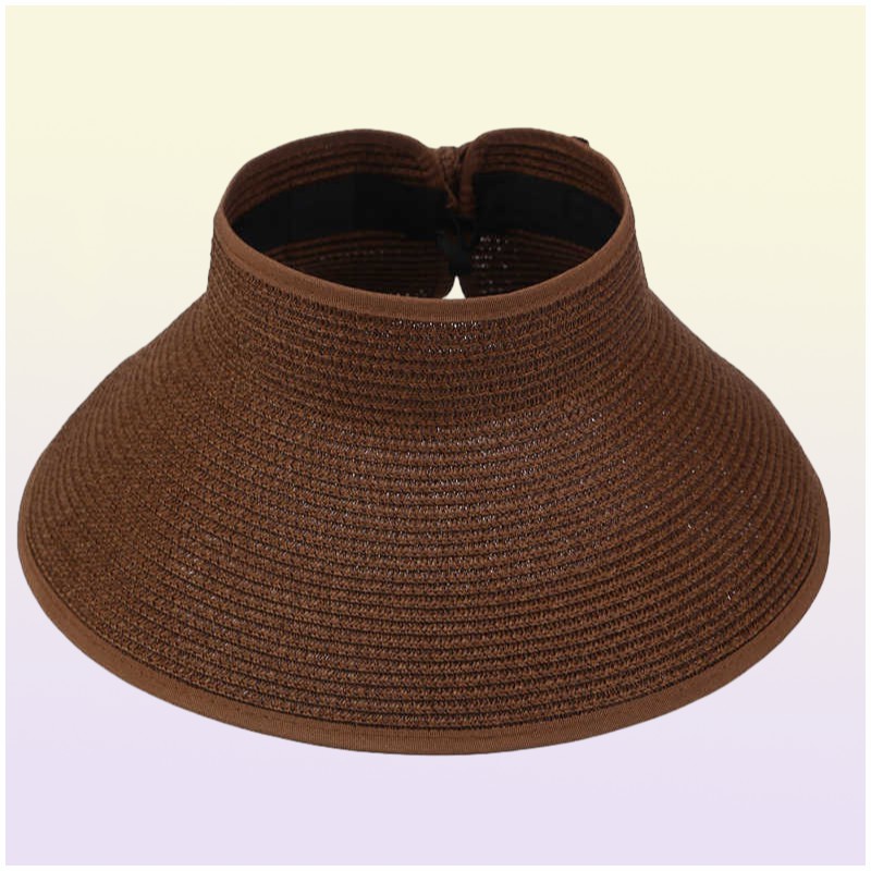 New Women Summer Visors Hat Foldable Sun Hat Wide Large Brim Beach Hats Straw Hat chapeau femme Beach UV Protection Caps