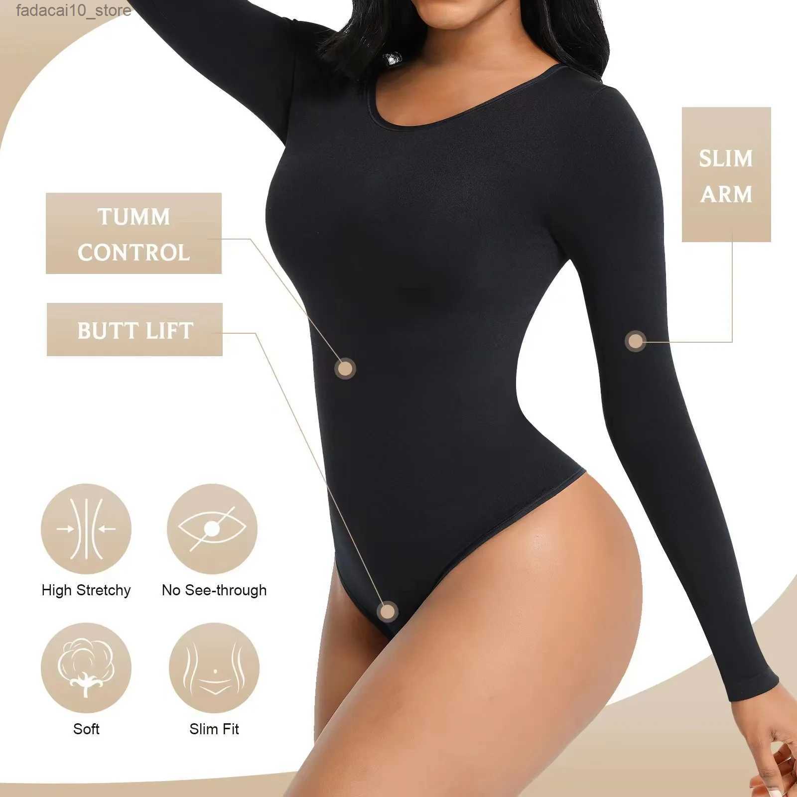 Waist Tummy Shaper Seamless Shapewear Skims Bodysuit One-Piece Shapewear Push Up Butt Lifter Slimming Sheath Body Shapers Long Sleeve Jumpsuit Q240110