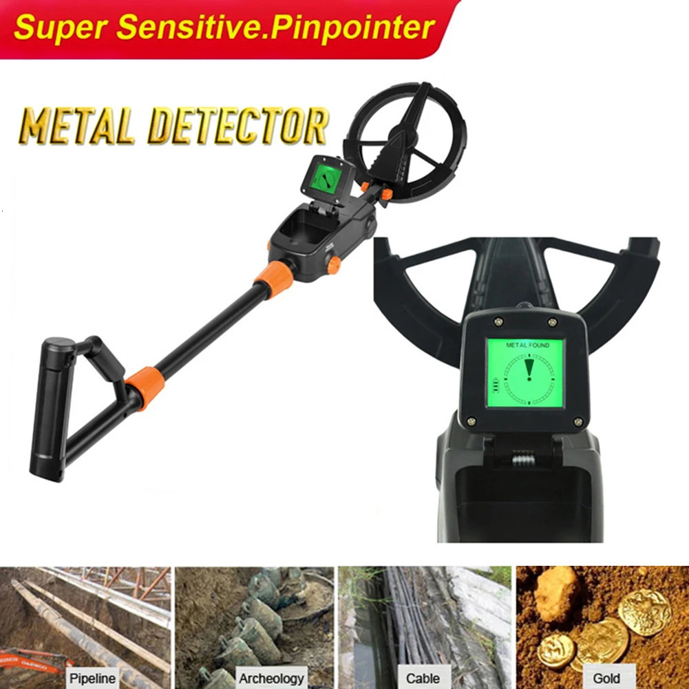 Underground Metal Detector Metal Detector LCD Treasure Gold Digger Sensitive Search Coil Waterproof Treasure Metal Seeker Tool 240109