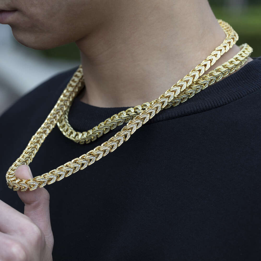 Wholesale Men Necklace Miami Cuban Link Chain Brass Cubic Zirconia Cz Hip Hop Jewelry Fashion Necklace