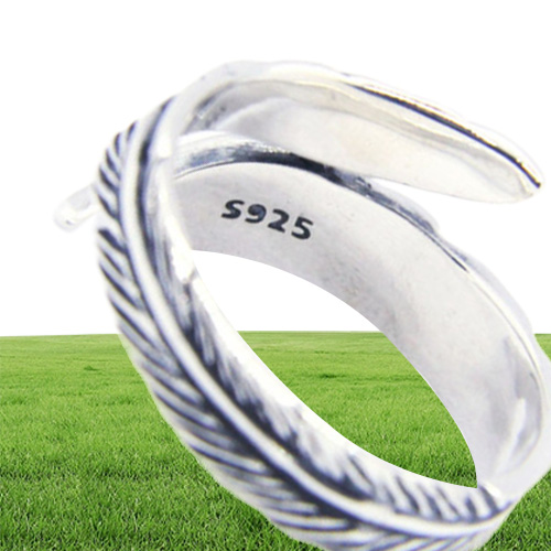 Size 610 Lady Girls 925 Sterling Silver Ring Jewelry Newest S925 Fashion Feather Ring6255016