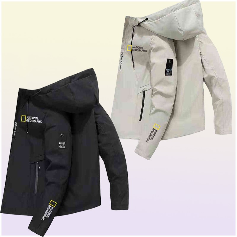 National Geographic Menswear hiking and outdoor camping jacket breathable and waterproof Hoodie windproof adventure suit new Y2757158