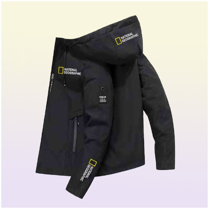 National Geographic Menswear hiking and outdoor camping jacket breathable and waterproof Hoodie windproof adventure suit new Y2757158