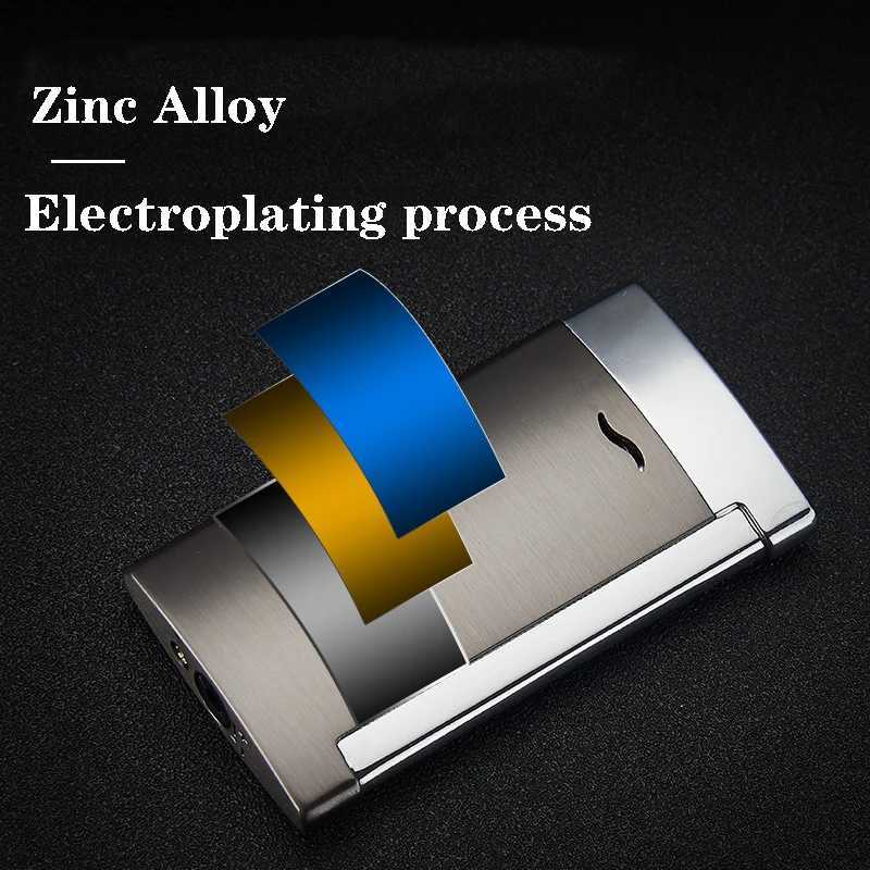 Metal Windproof Blue Flame Spray Gun Side Pressure Ignition Butane No Gas Cigar Jet Turbo Torch Cheap Lighter W260202