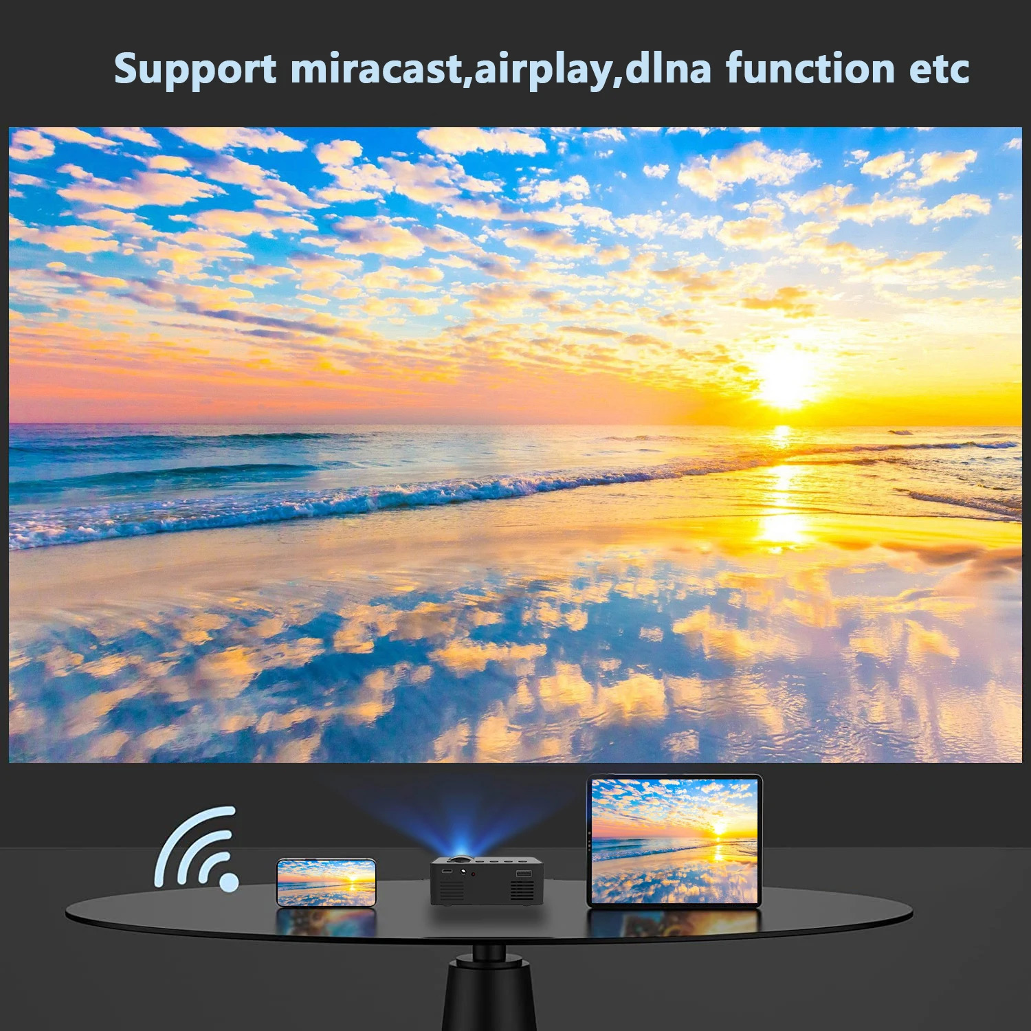 YT100 wireless mobile phone projector mini full HD Video portable outdoor indoor 240110