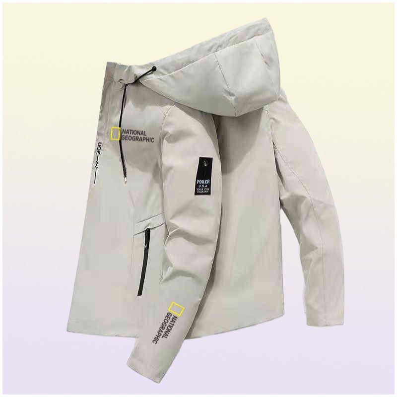 National Geographic Menswear hiking and outdoor camping jacket breathable and waterproof Hoodie windproof adventure suit new Y2757158