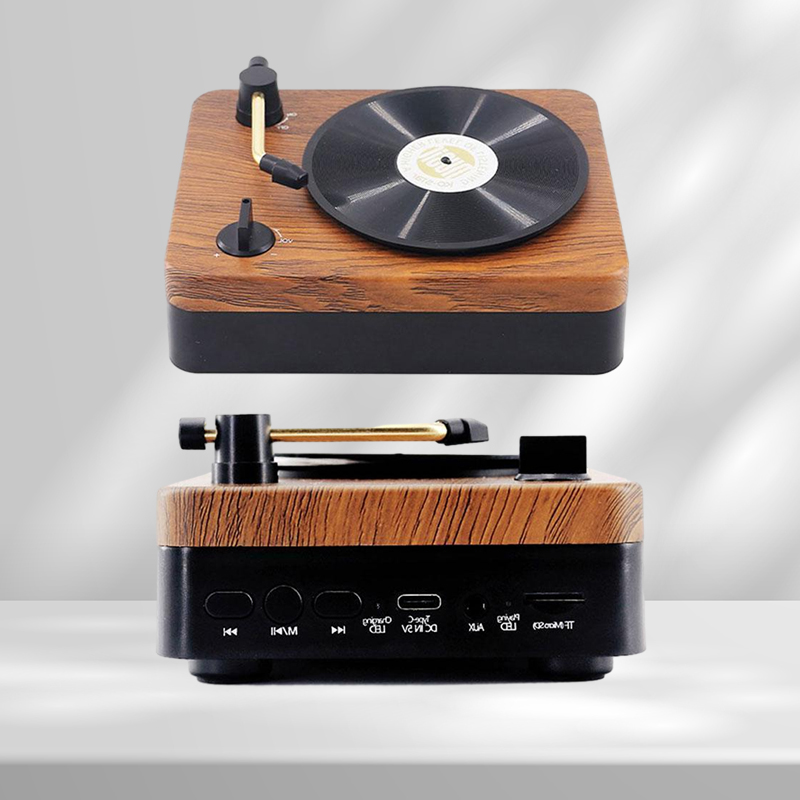 Other AV Accessories Bluetoothcompatible Wireless Record Player Speaker Portable Retro Record Player Mini HIFI Sound Music Player Gift 221114