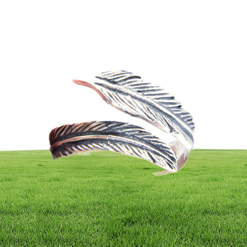 Size 610 Lady Girls 925 Sterling Silver Ring Jewelry Newest S925 Fashion Feather Ring6255016