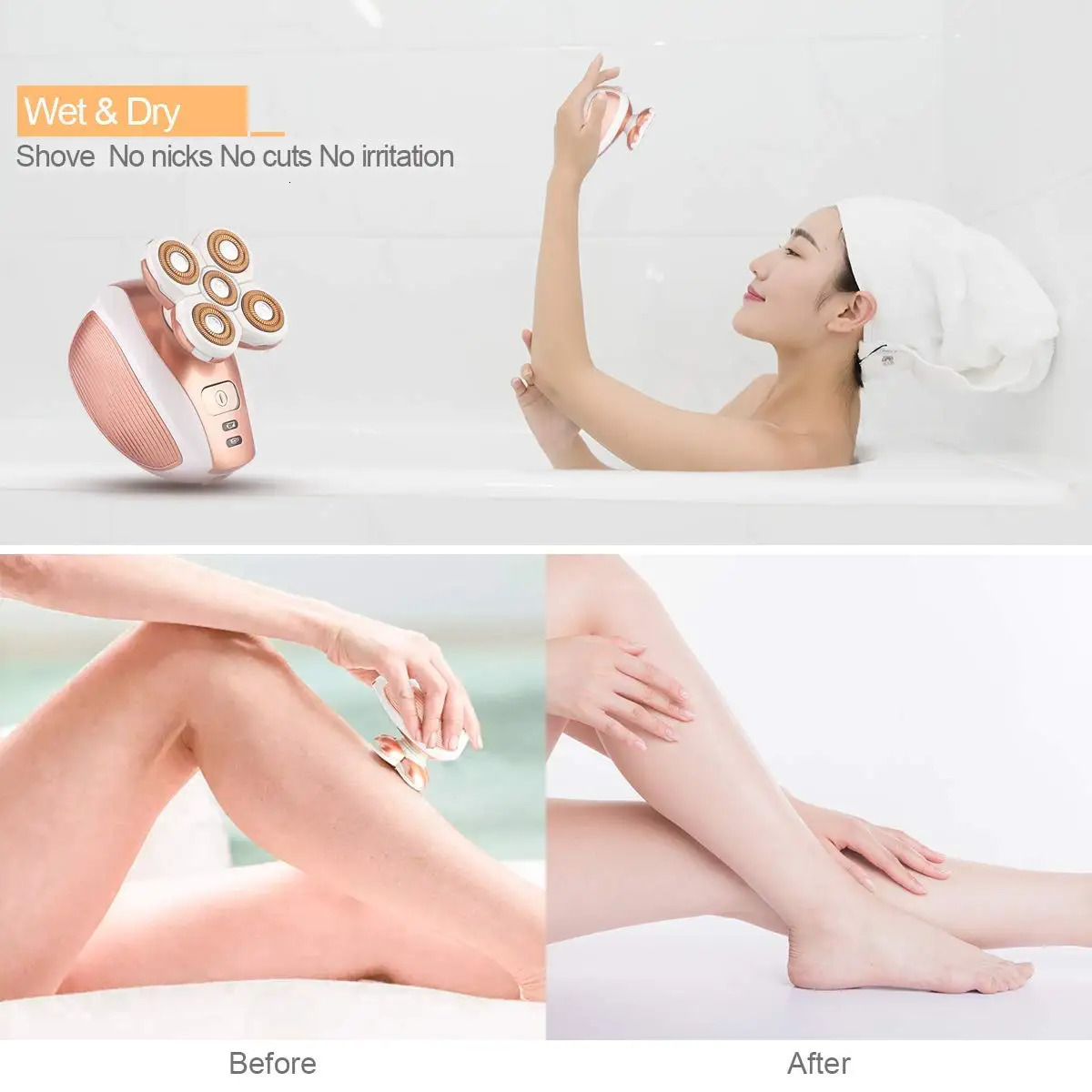 Painless Electric Shaver For Women Legs Rechargeable Hair Removal Female Shaving Machine Underarm Lady Electric Razor For Body 240110