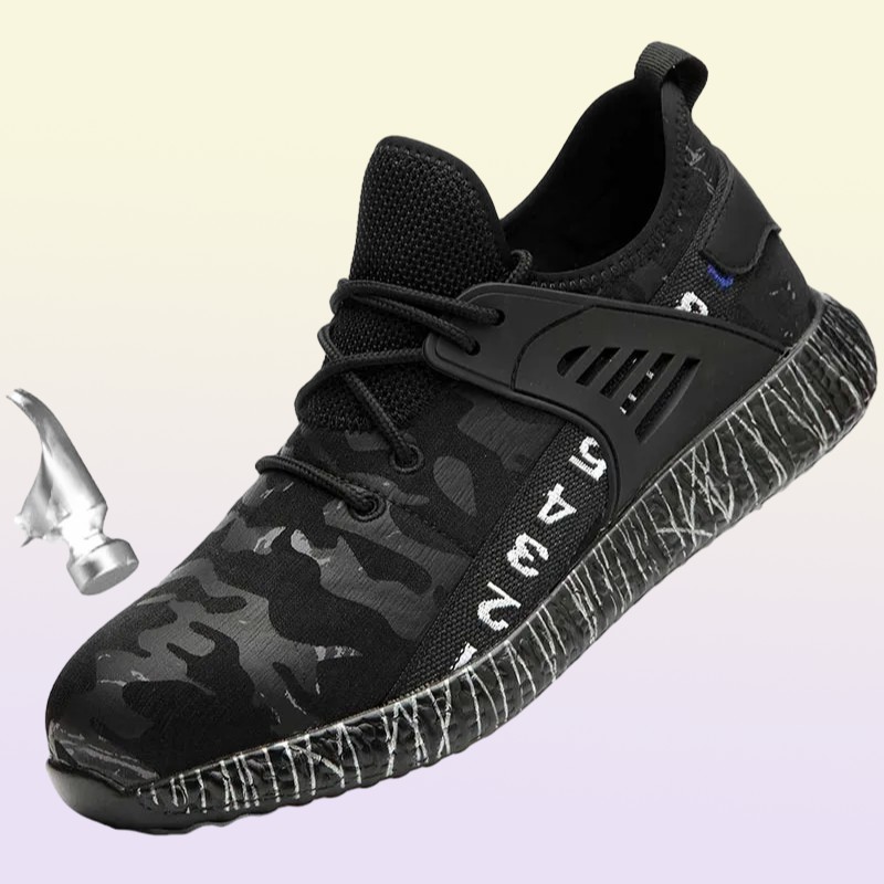 JACKSHIBO Safety Work Shoes Boots For Men Male AntiSmashing Steel Toe Cap Boots Construction Shoes Safety Boots Work Sneakers Y200
