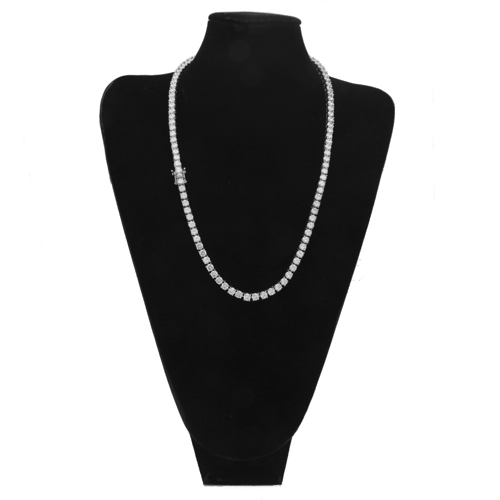 necklace moissanite chain Personalized Tennis Chain Row Hip Hop TennisChain man women pendant jewelry GRA moissanite diamond 18k gold sterling silver 