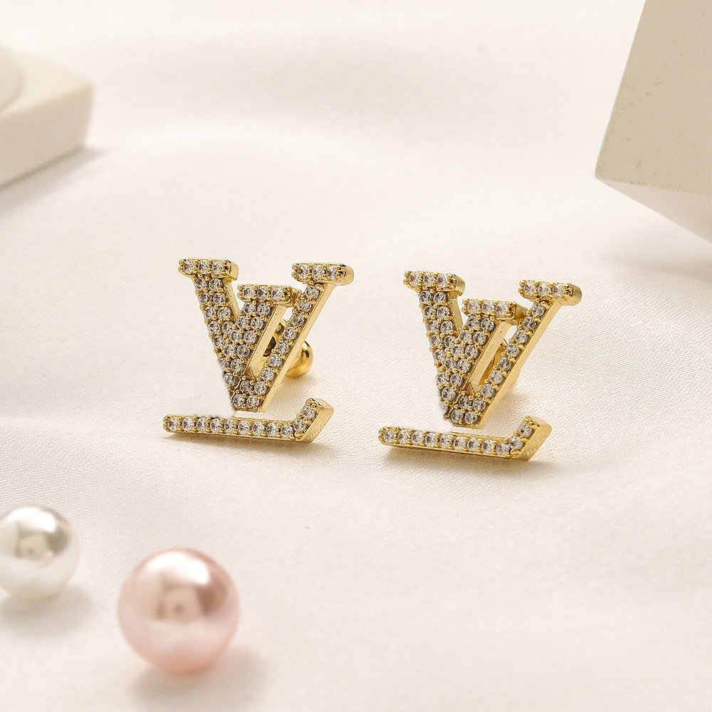 Designer Earrings Women Stud Earring Fashion Classic Style Women Crystal 18K Gold Plated Earrings Jewelry Accessories