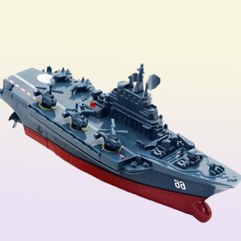 RC Boat 24GHz Remote Control Ship Warship Battleship Cruiser High Speed Boat RC Racing Toy Dark Blue