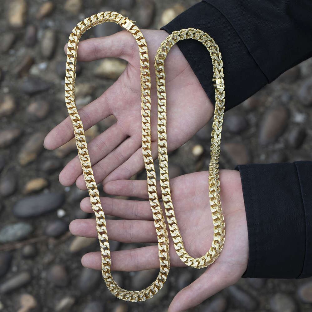 Wholesale Men Necklace Miami Cuban Link Chain Brass Cubic Zirconia Cz Hip Hop Jewelry Fashion Necklace