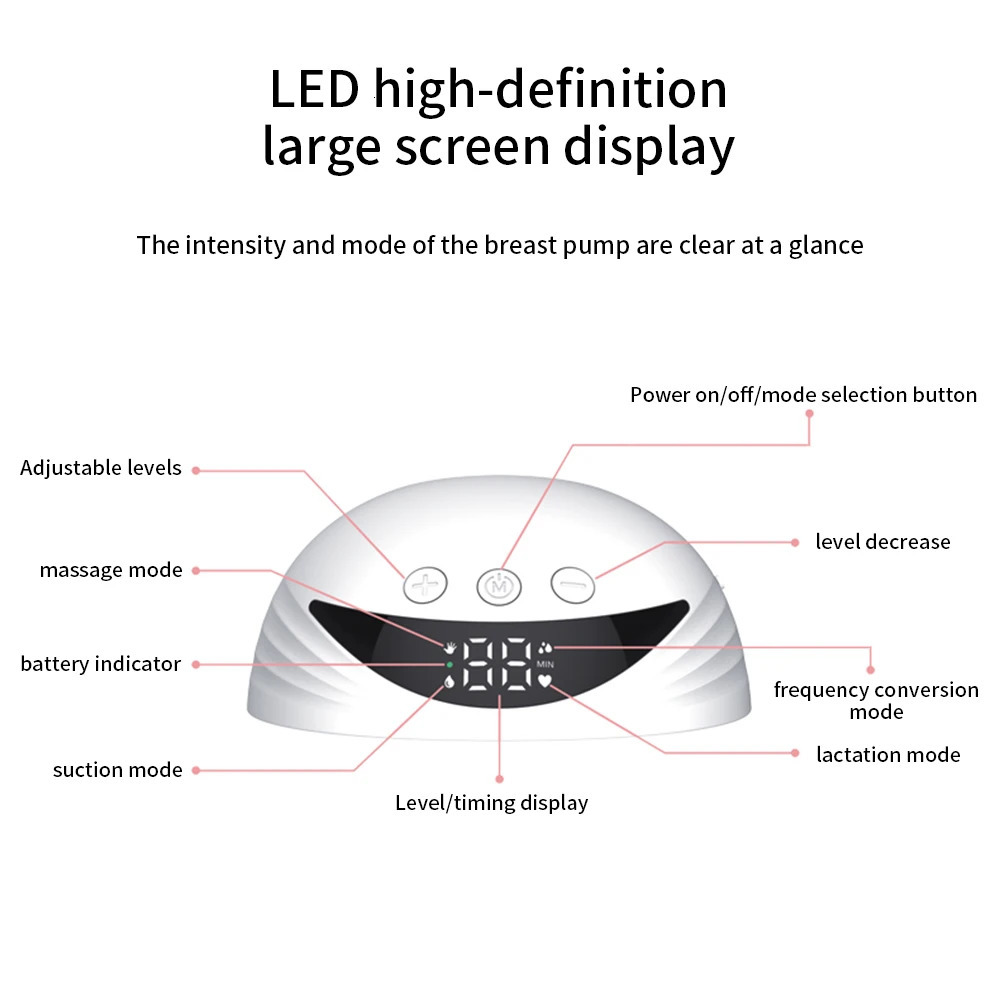 Wearable 210ML Large Capacity Hands Free Electric Portable BPAfree with LED Display 4 Modes 12 Levels 240109