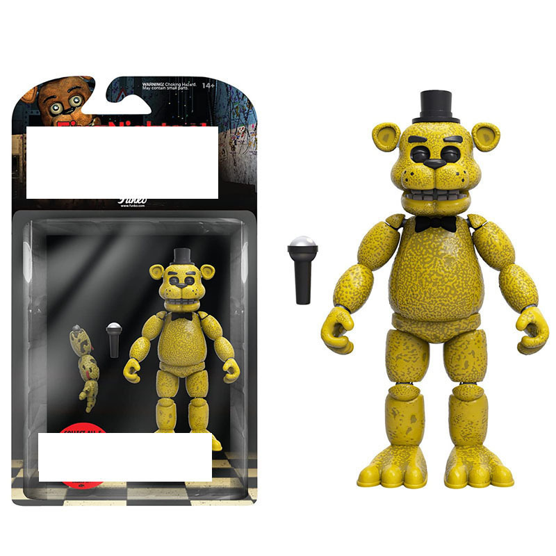 Minifig 4pcsSet FNAF Action Figure Bonnie Foxy Figurine PVC Game Role Collection PVC Doll Fazbear Bear Movable Golden Freddy Model Toys J240110