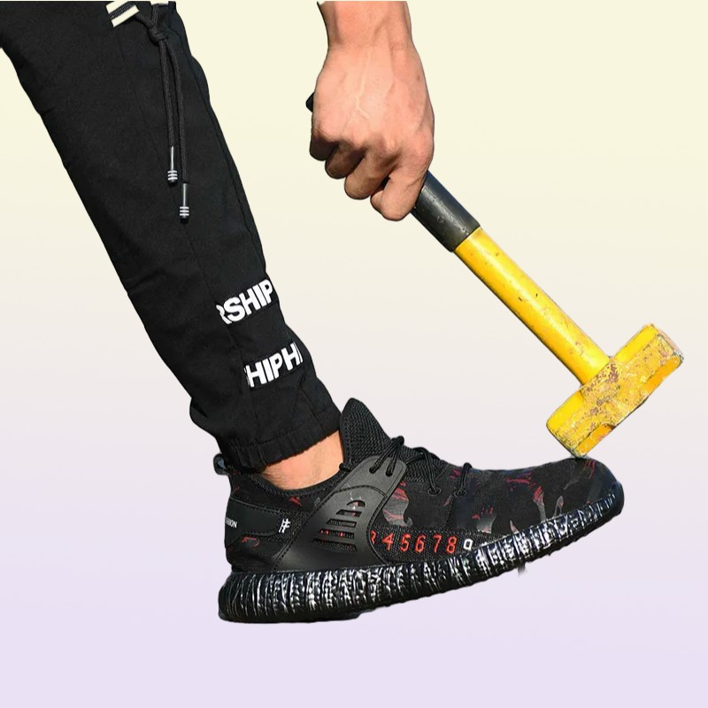 JACKSHIBO Safety Work Shoes Boots For Men Male AntiSmashing Steel Toe Cap Boots Construction Shoes Safety Boots Work Sneakers Y200