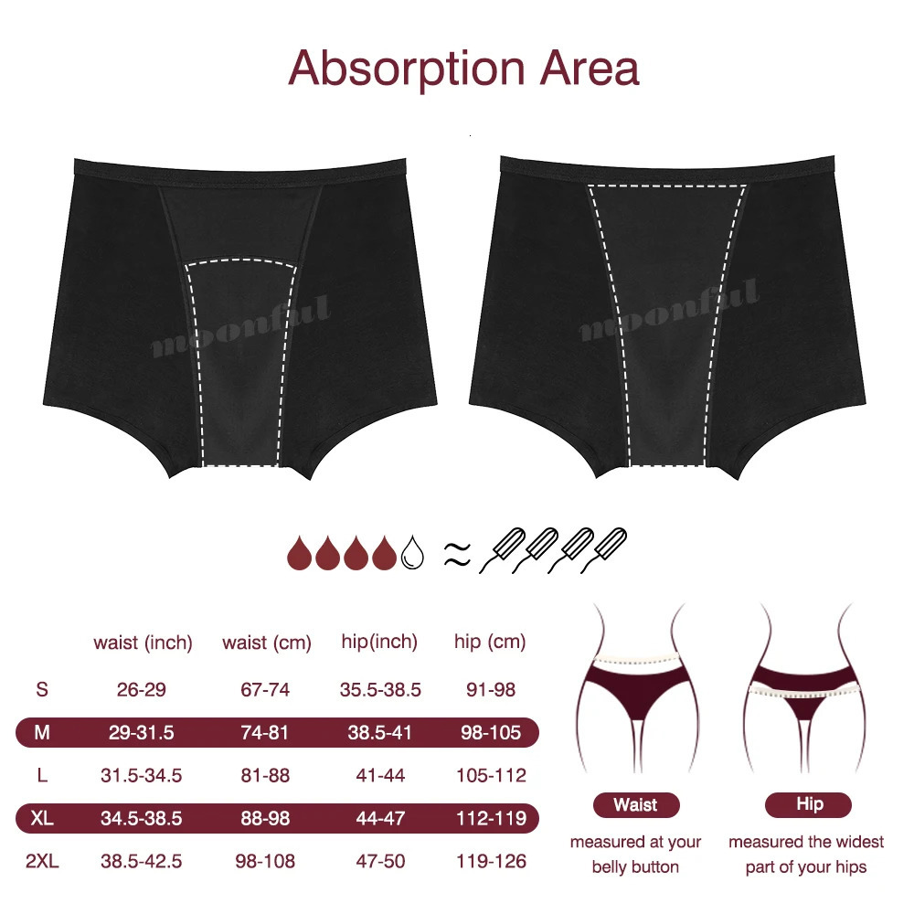 Menstrual Panties Woman Very Abundant Flow Menstrual Boxer Girl High Waist Period Boyshort Panties Cotton Menstruation Underwear 240110