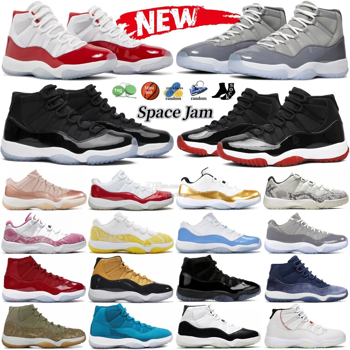 Jumpman 11 Basketball Shoes Men Women Cherry 11s Cool Grey Cement DMP Bred Low Midnight Navy 25th Anniversary Jump man Mens Sports Trainers Sneakers With Box