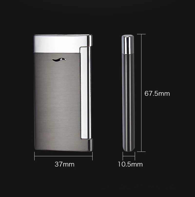 Metal Windproof Blue Flame Spray Gun Side Pressure Ignition Butane No Gas Cigar Jet Turbo Torch Cheap Lighter W260202