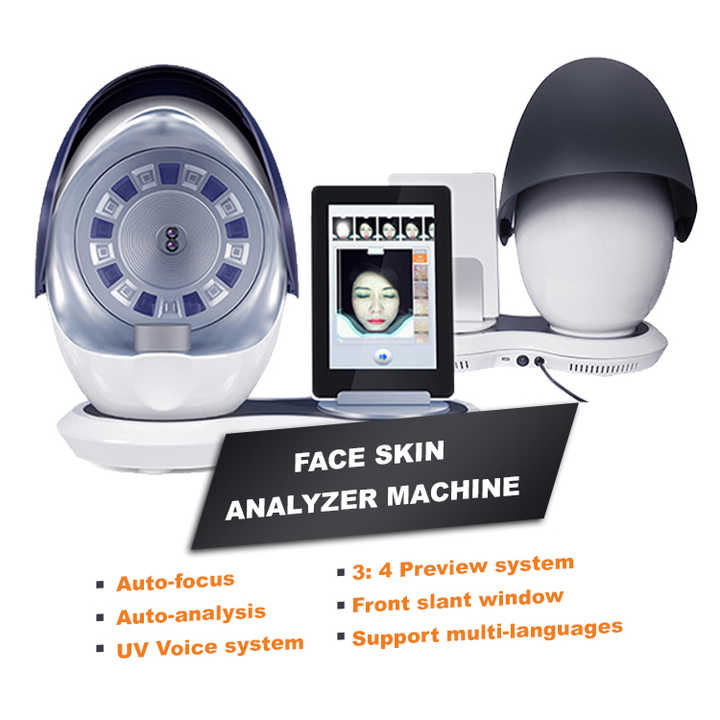 AI System 10 Spectrum Skin Facial Scanning Health Analysis Machine RGB+UV+PL Lights 3D Illustration of Acne Spot Wrinkle Pigment HD Camera