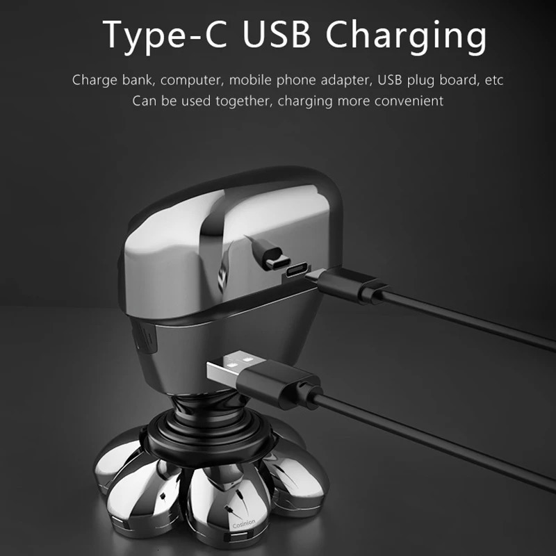 5 IN 1 4D Men's Rechargeable Bald Head Electric Shaver 7 Floating Cutter Beard Nose Ear Hair Trimmer Men Cleaning Brush 240110