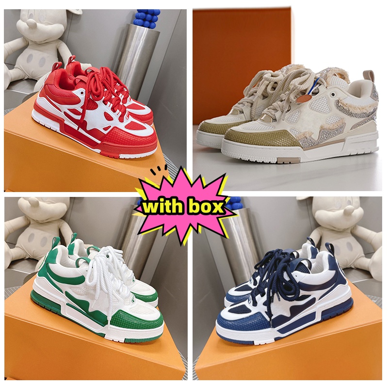 Skate Sneakers Designer shoes fashion shoes Women Men Mesh Abloh Sneaker Platform Virgil Maxi Casual Lace-up Runner Trainer Shoes outdoor shoes with box