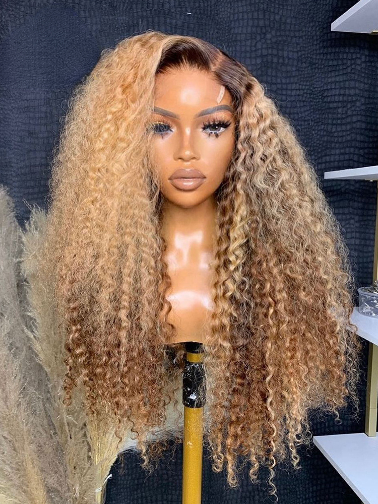 Highlight Ombre HD Lace Human Hair 360 Deep Frontal Wig Brazilian Water Wave Curly Wigs For Women