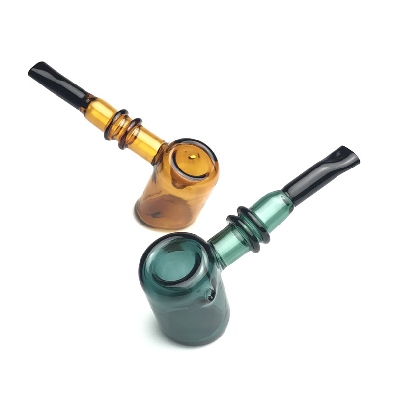 5 Inch Colorful Glass Tobacco Pipe with Big Bowl Colorful Thick Pyrex Glass Smoking Herb Pipes