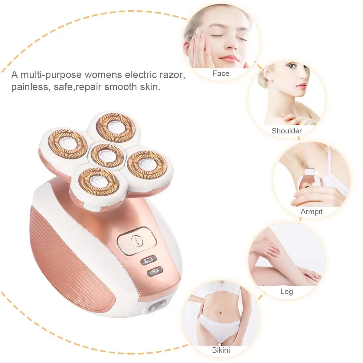 Painless Electric Shaver For Women Legs Rechargeable Hair Removal Female Shaving Machine Underarm Lady Electric Razor For Body 240110