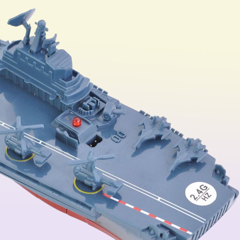 RC Boat 24GHz Remote Control Ship Warship Battleship Cruiser High Speed Boat RC Racing Toy Dark Blue